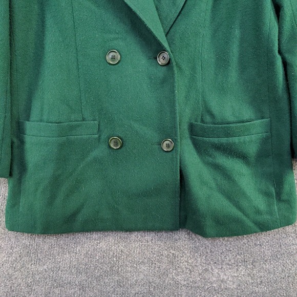 Billycoat Women's Blazer Jacket Green Actual 44x30.5 Wool Blend Double Breasted - Picture 7 of 12